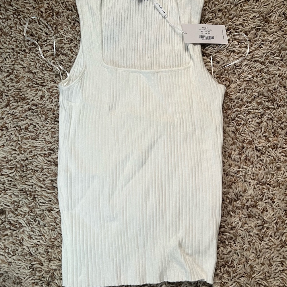 Petal & Pup White Ribbed Tank Top